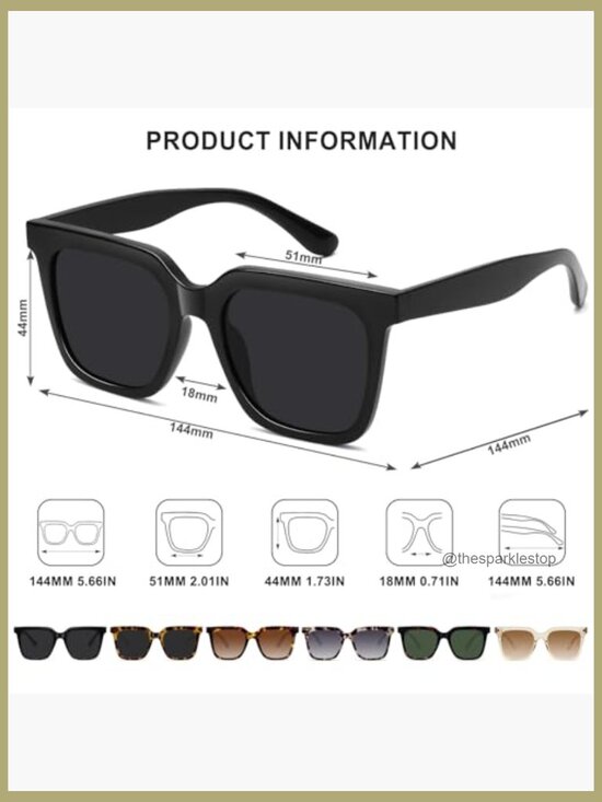 Large Square Sunglasses Polarized UV400 Protection Retro Style main image 7